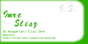 imre slisz business card